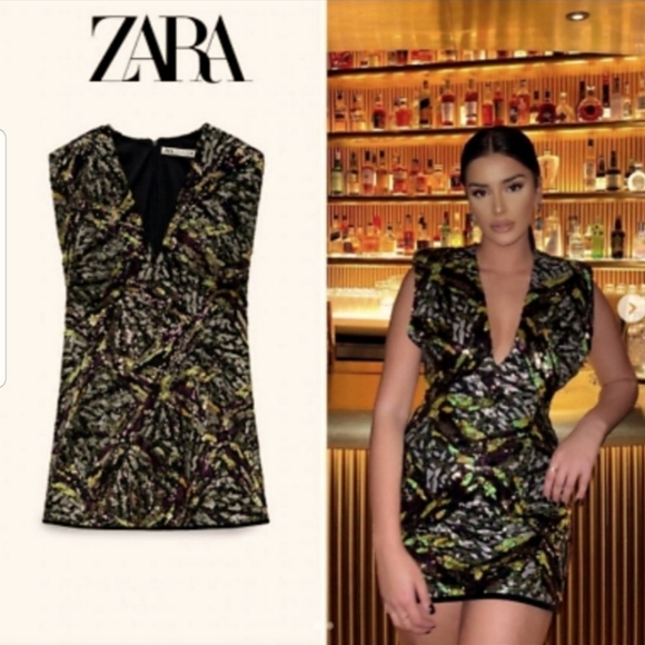 Beautiful Multi colored sequins Zara Dress - Picture 5 of 8
